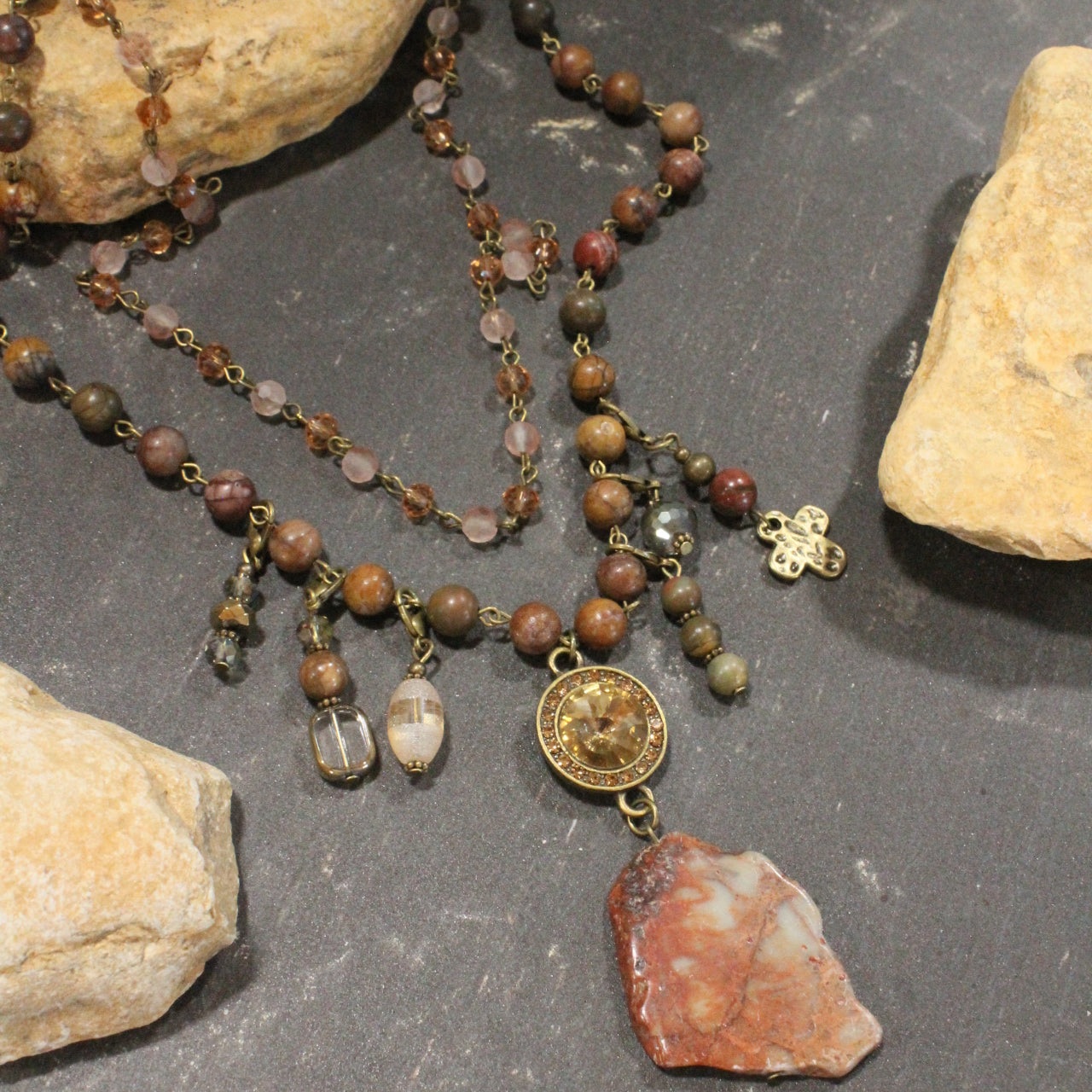 A Stones Throw Rusty Layered Necklace