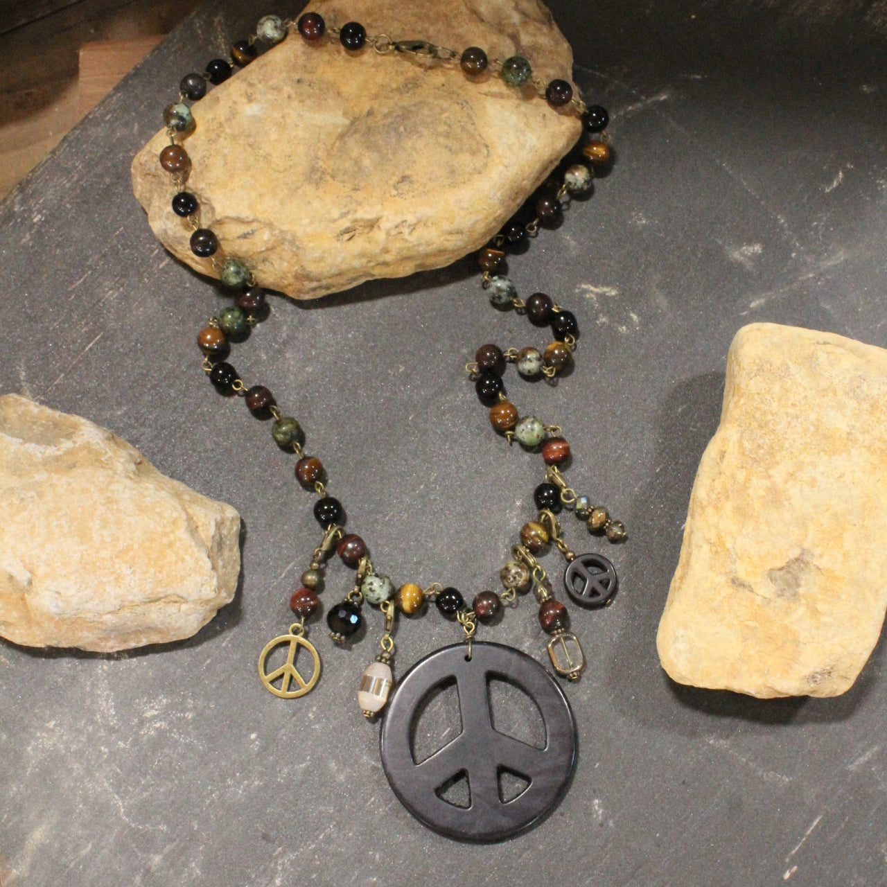 Classy Peace Layered Necklace