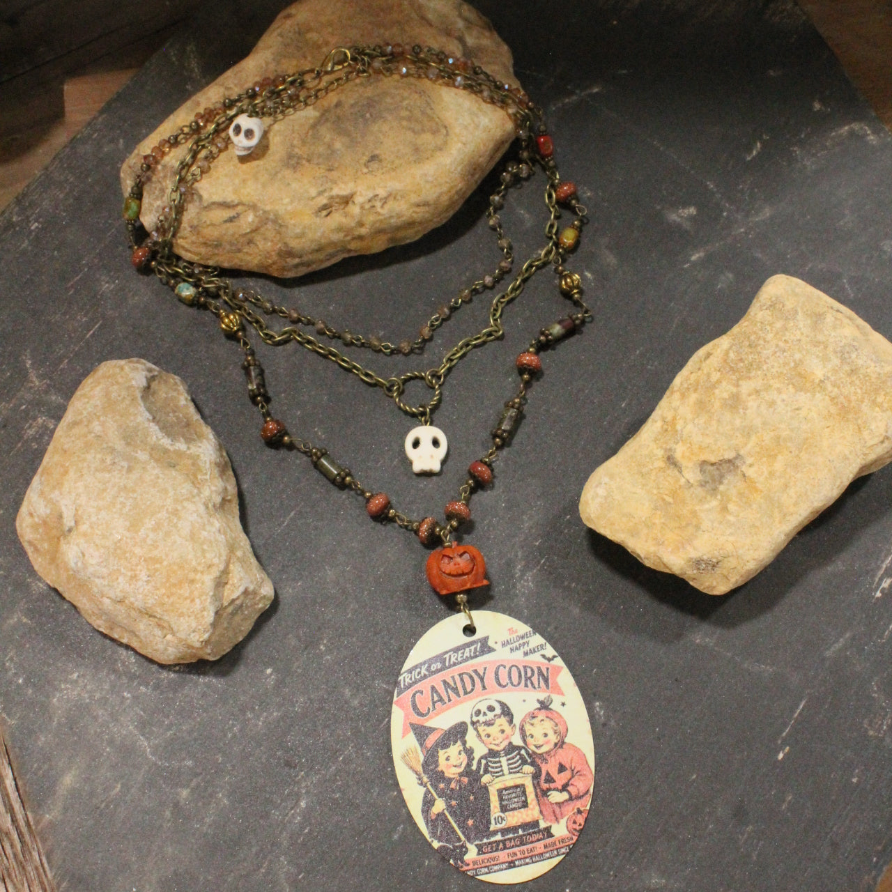 Candy Corn Anyone?  Layered Necklace