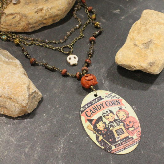 Candy Corn Anyone?  Layered Necklace