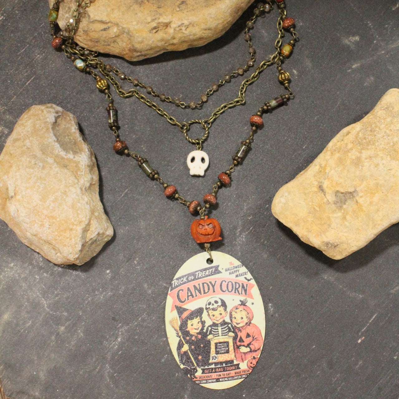 Candy Corn Anyone?  Layered Necklace