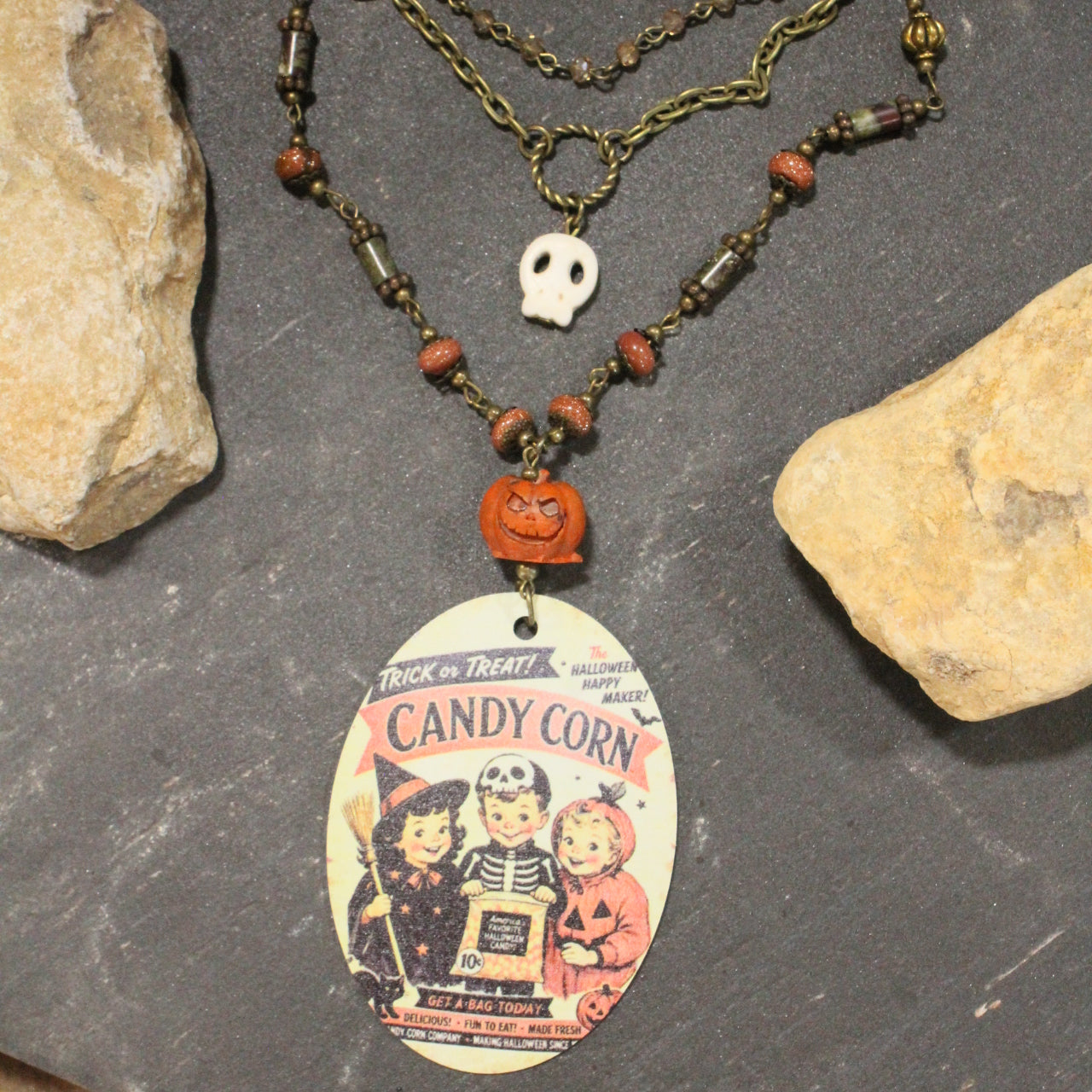 Candy Corn Anyone?  Layered Necklace
