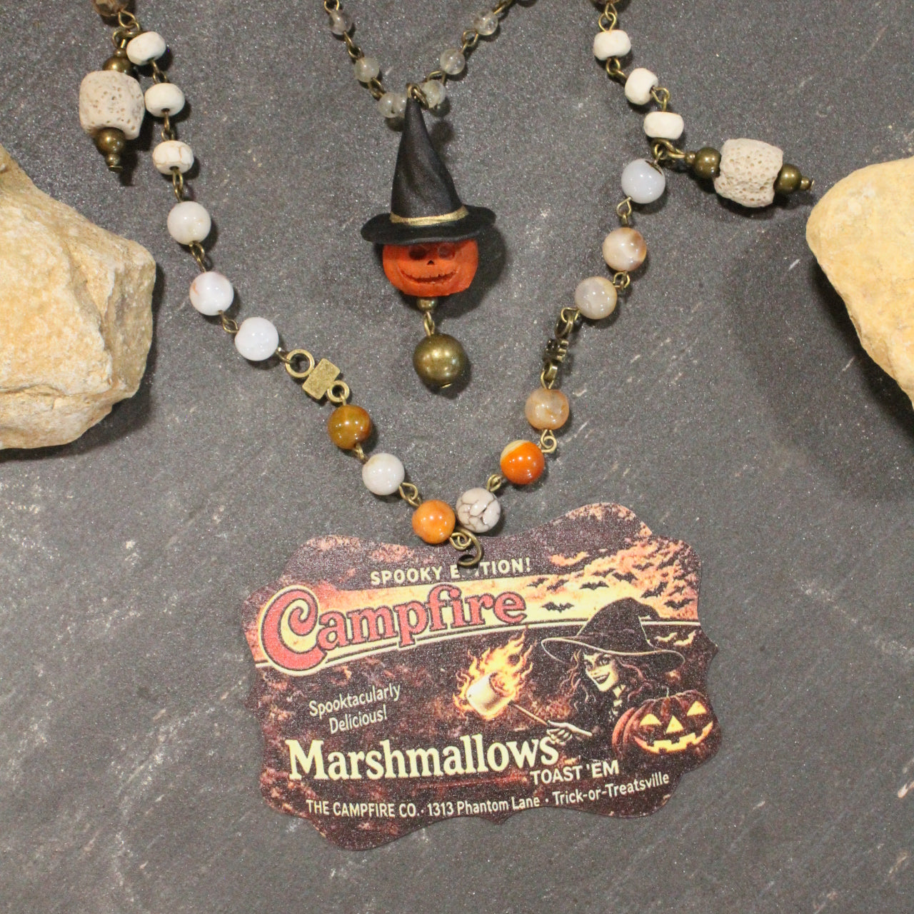 Campfire Marshmallows Layered Necklace