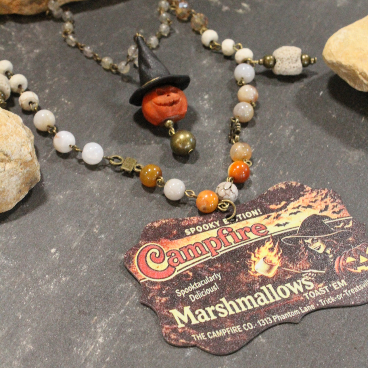 Campfire Marshmallows Layered Necklace