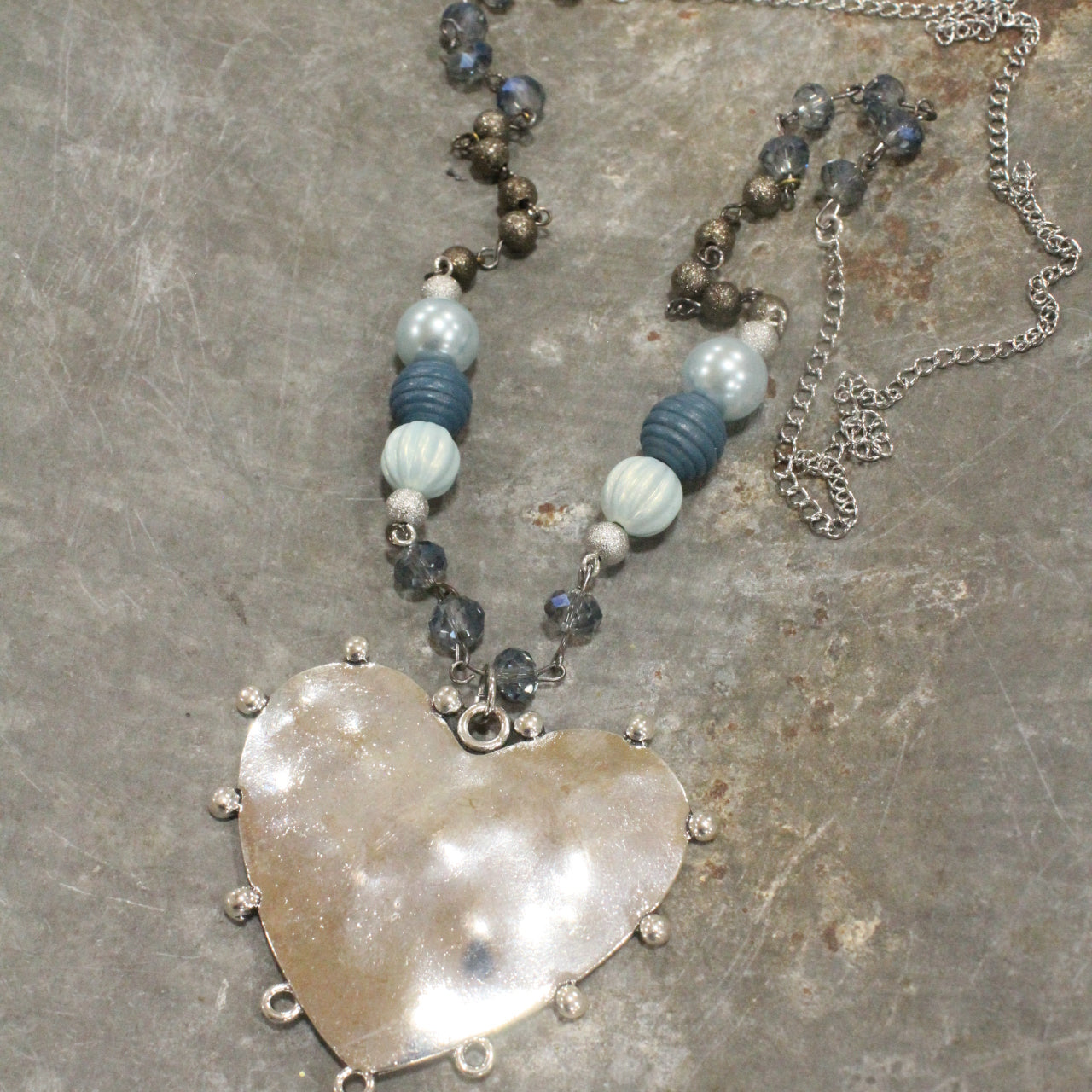 Stitched Together Heart Necklace