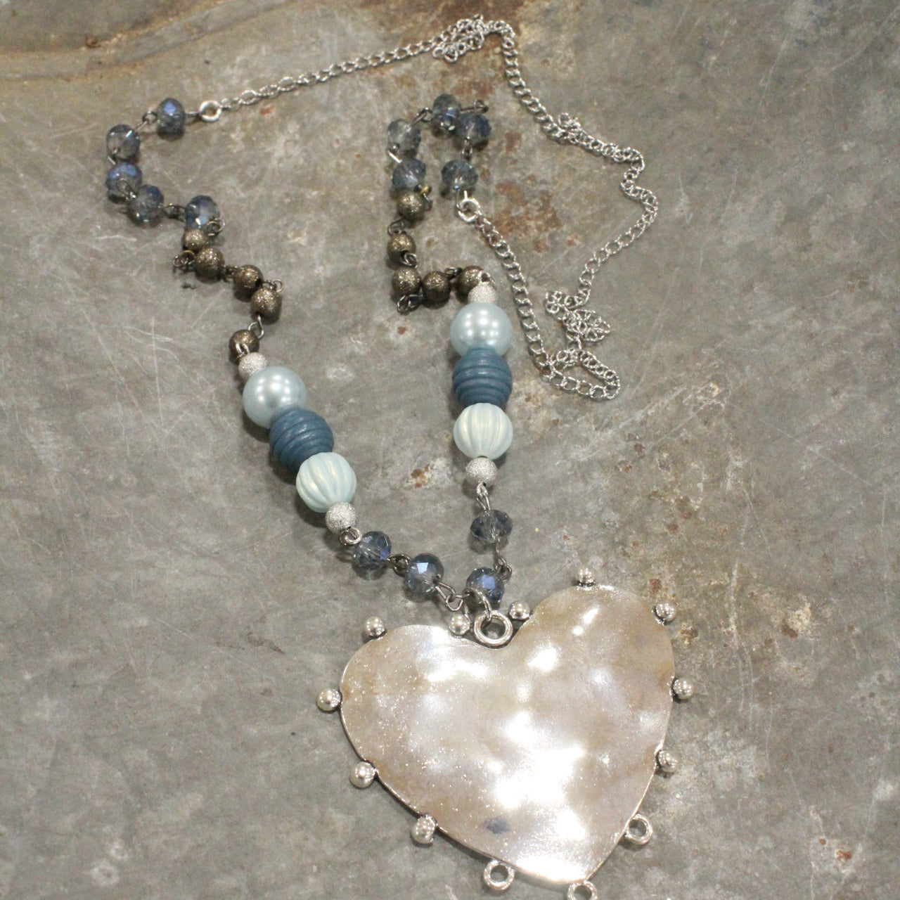 Stitched Together Heart Necklace