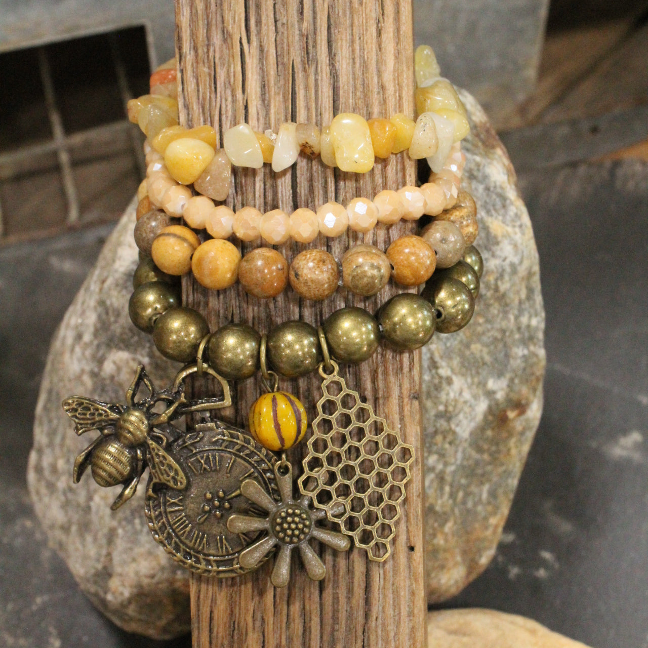 Stung By A Bee Bracelet Set