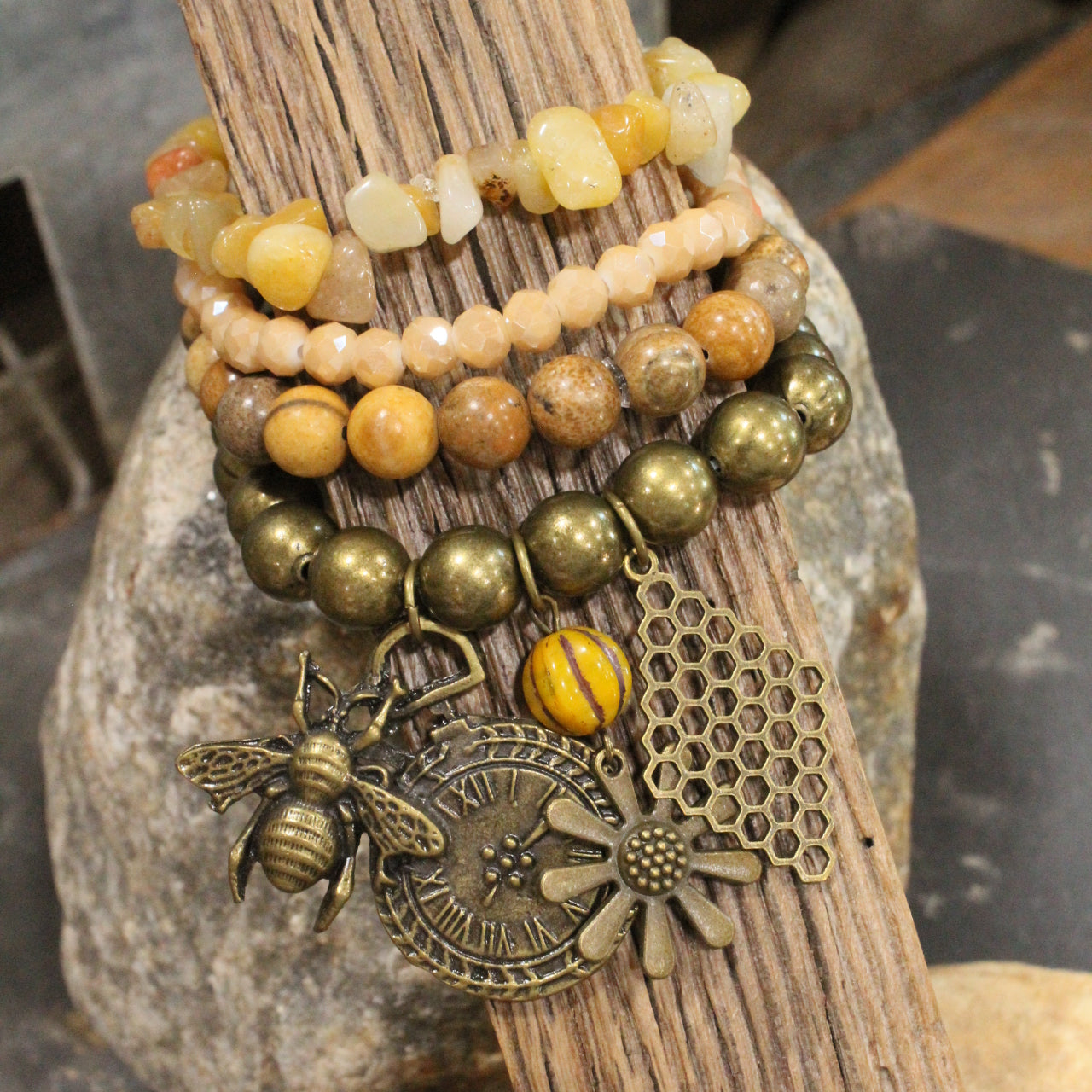 Stung By A Bee Bracelet Set