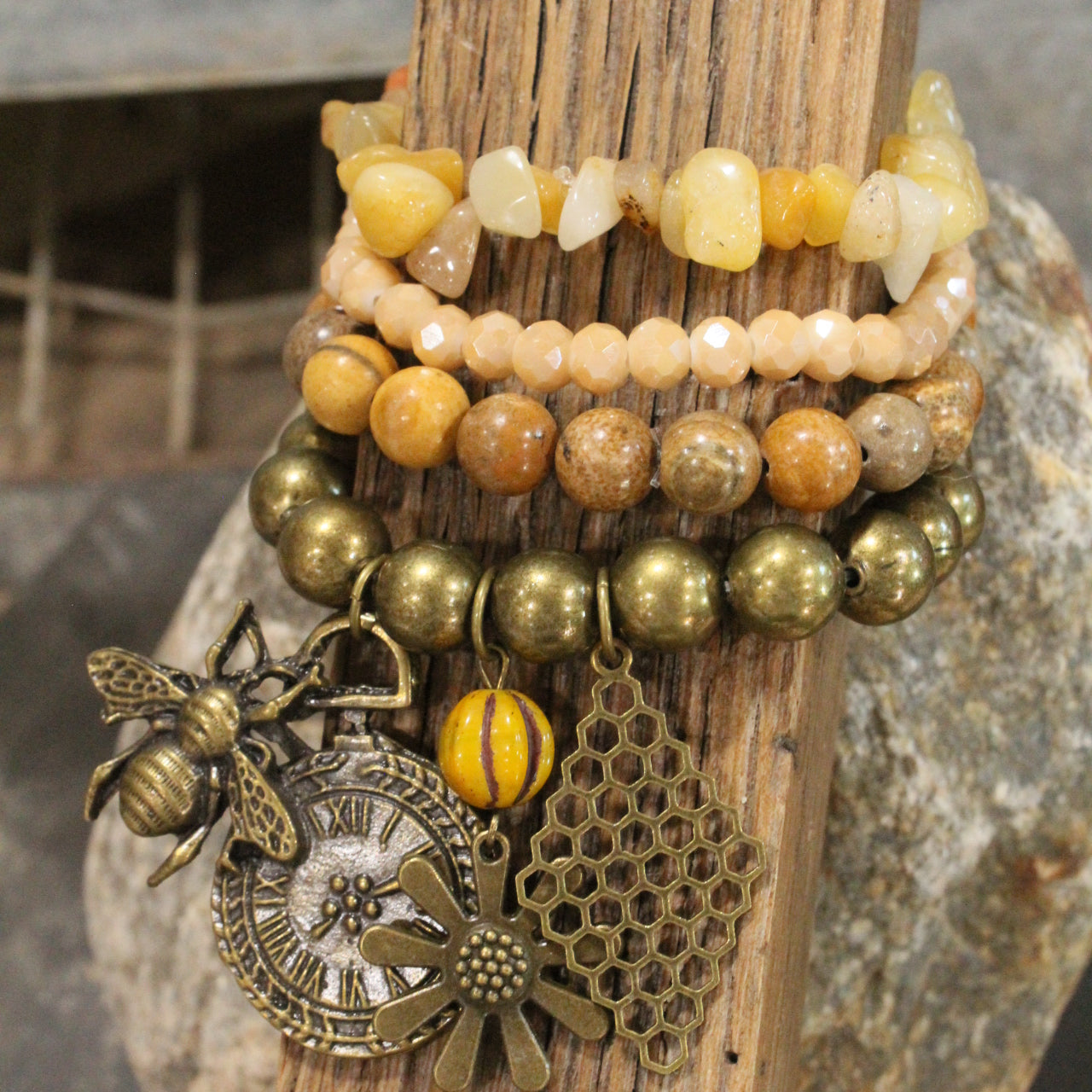 Stung By A Bee Bracelet Set