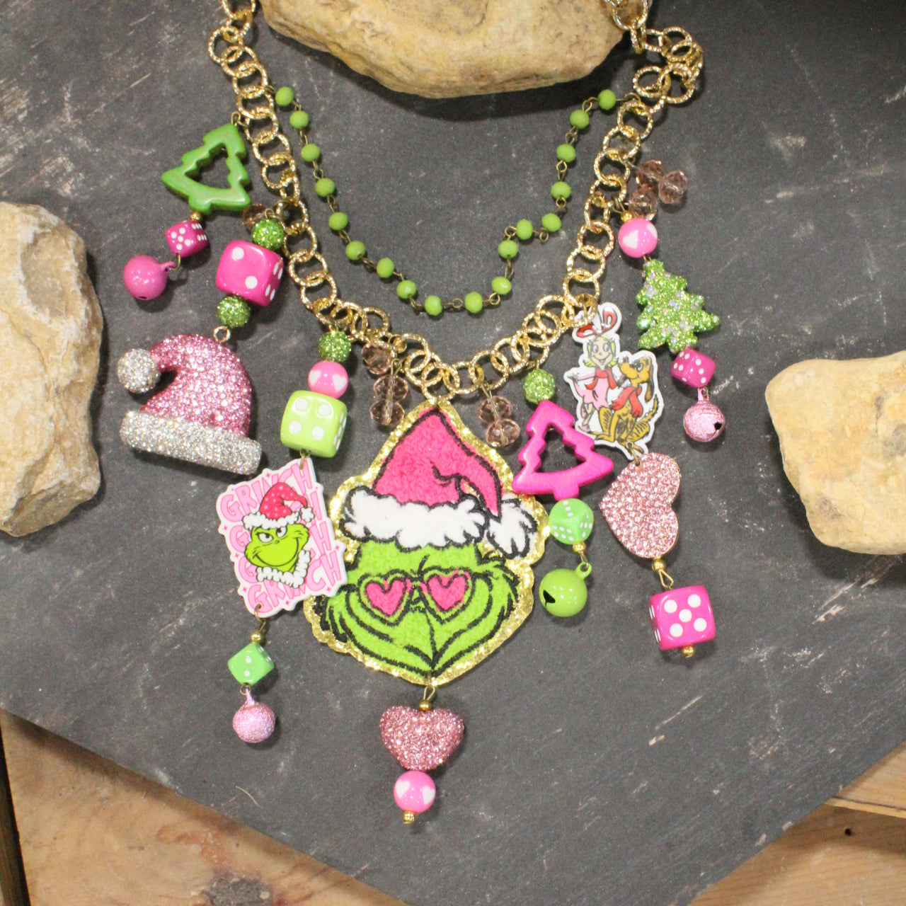 Gushing Over Grinch Charm'd Necklace