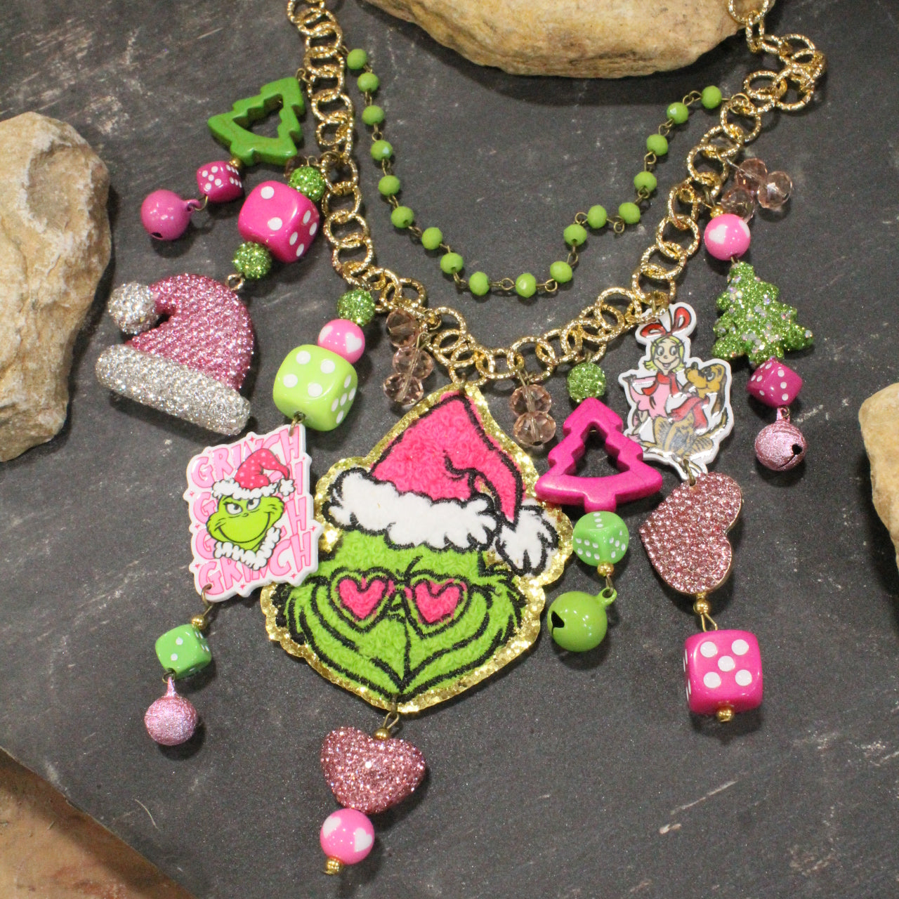Gushing Over Grinch Charm'd Necklace