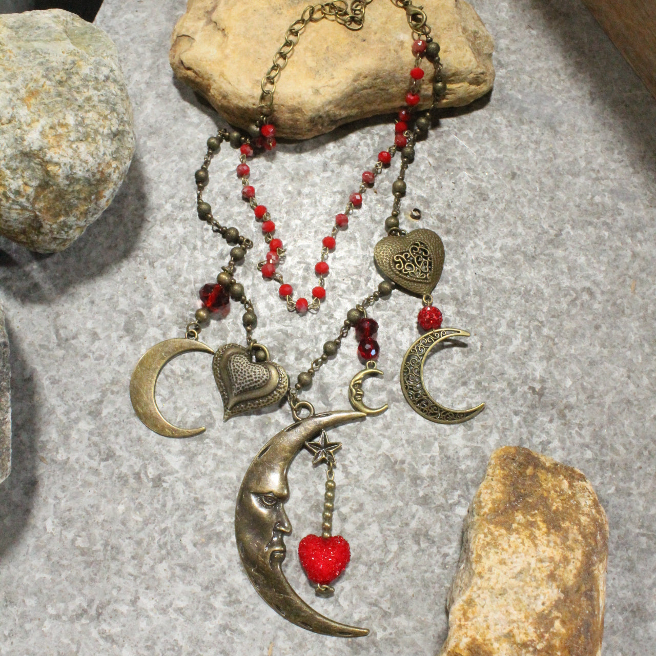 Over The Moon Crazy For You Charm'd Necklace