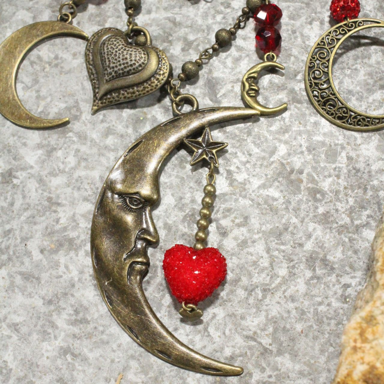 Over The Moon Crazy For You Charm'd Necklace