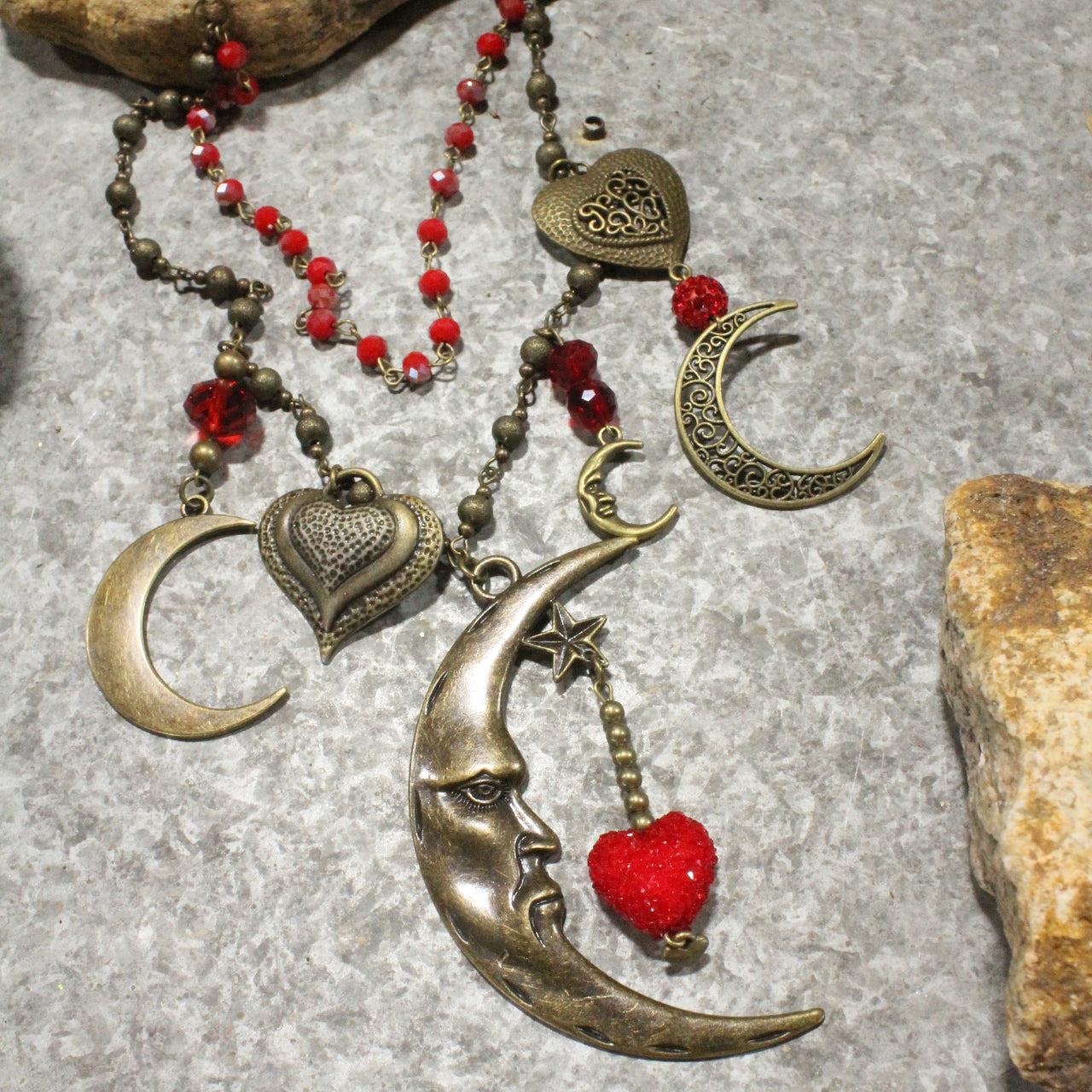 Over The Moon Crazy For You Charm'd Necklace