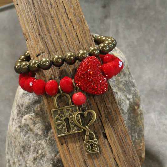 Just A Heart Beat Away Bracelet Set