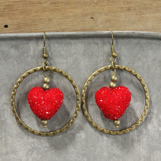 Just A Heart Beat Away Dangle Earrings