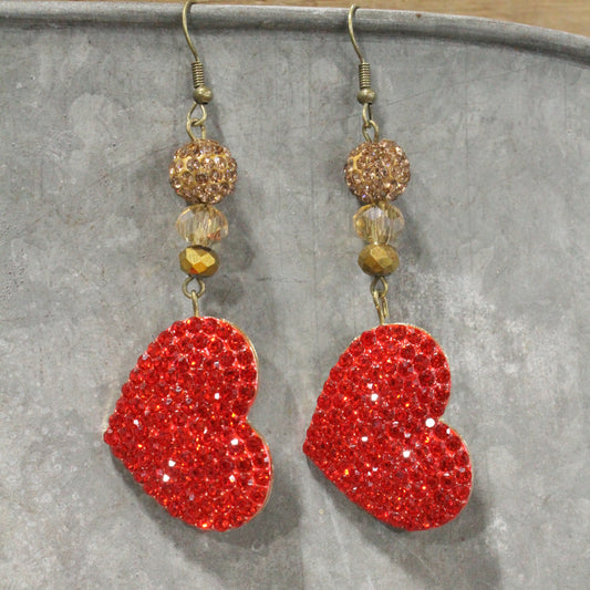 Double Heartbeat Dangle Earrings