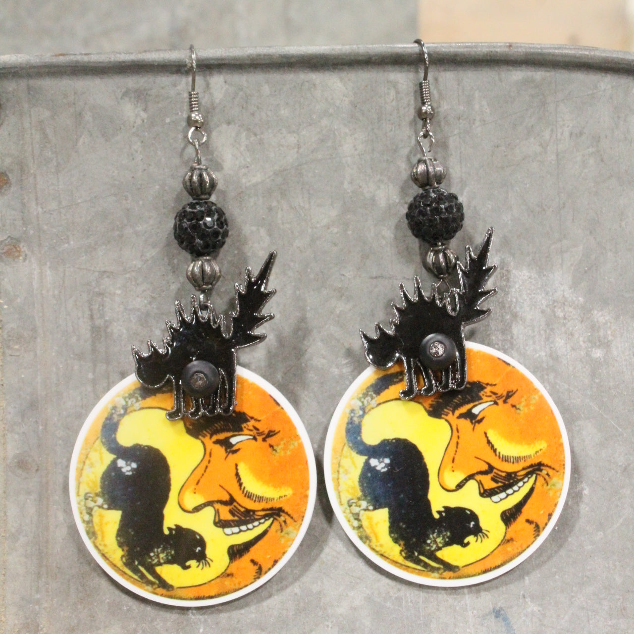 Cat On The Prowl Dangle Earrings