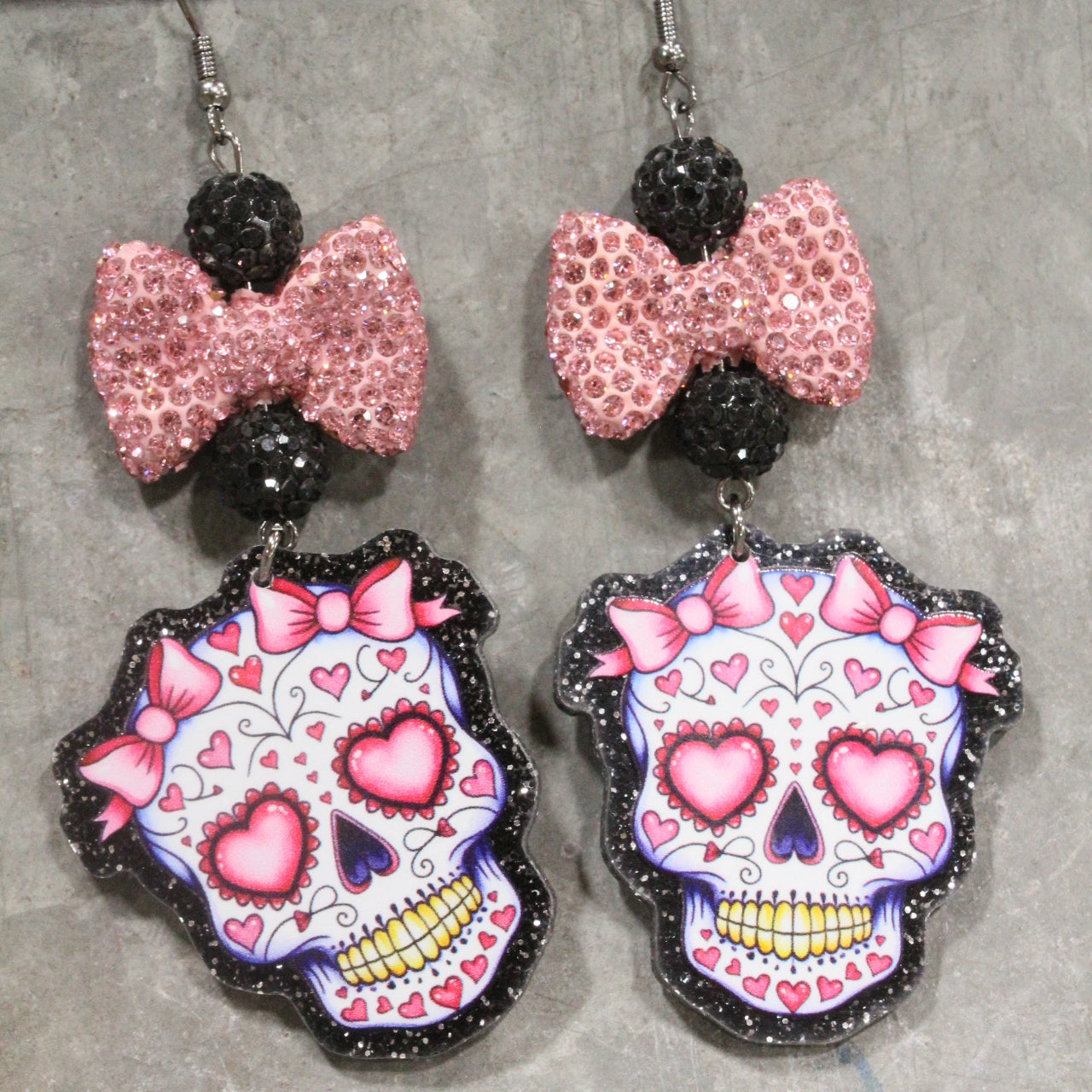 Pour Some Sugar Skull On Me Dangle Earrings
