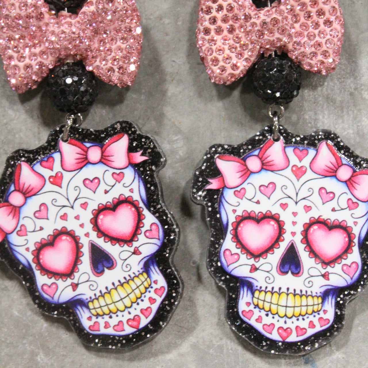Pour Some Sugar Skull On Me Dangle Earrings