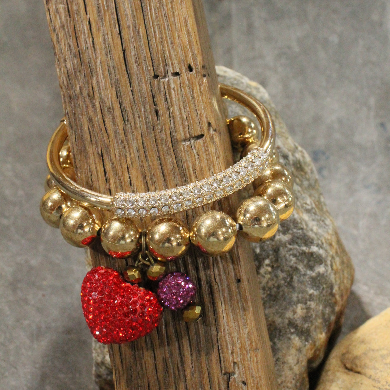 Broken Arrow Heart Bracelet Set