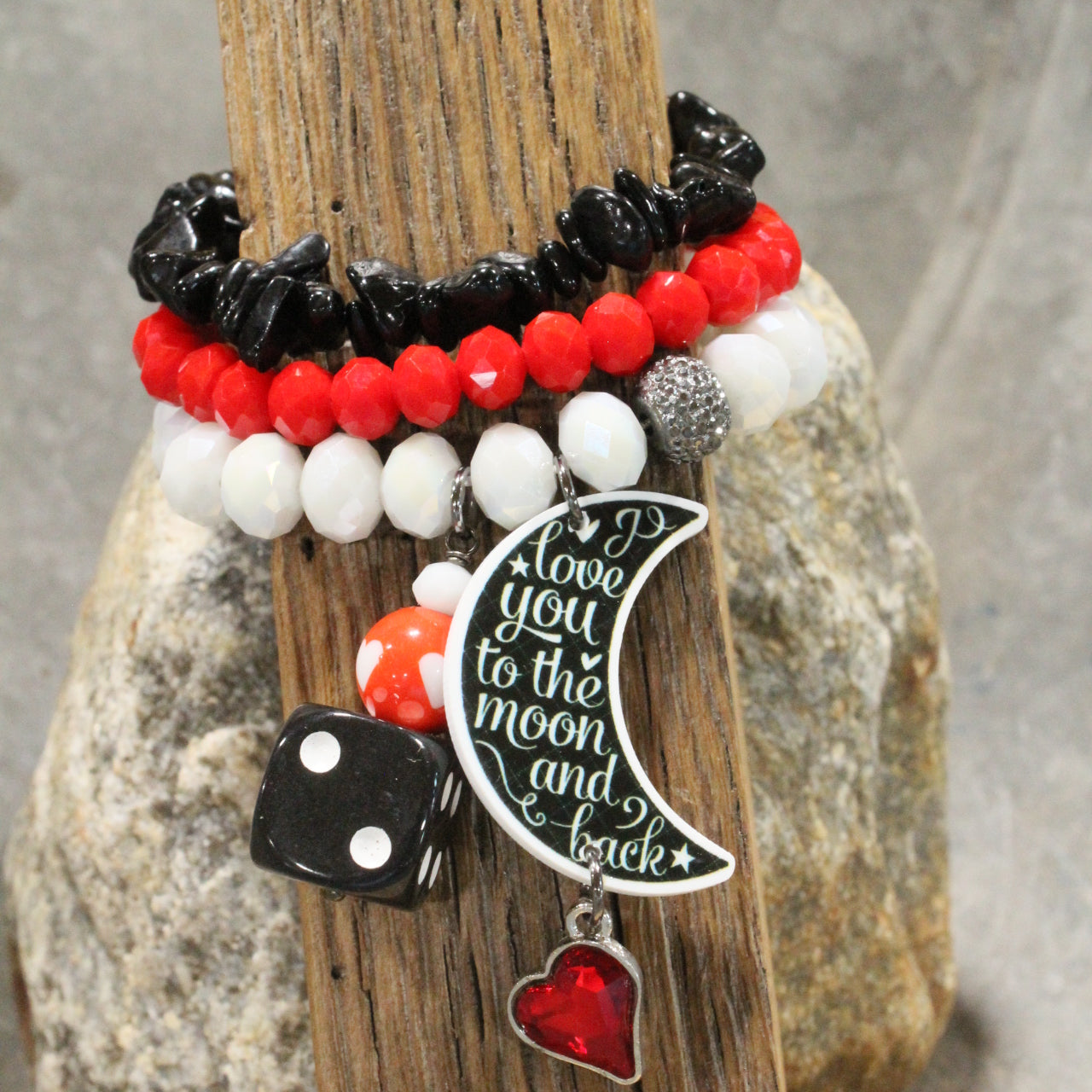 Love You To The Moon & Back Charm'd Bracelet Set