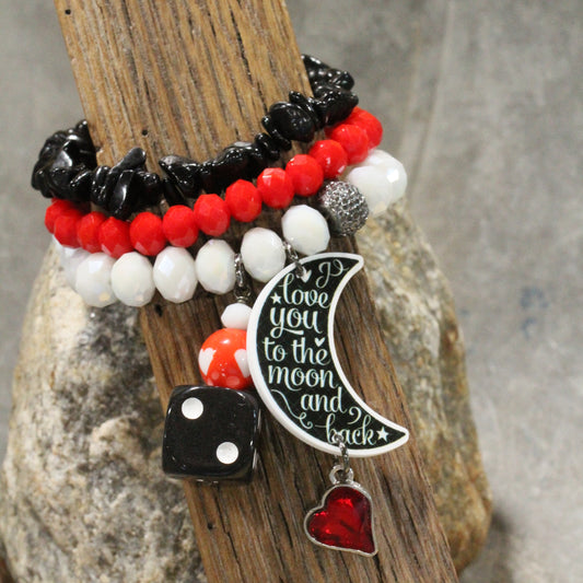 Love You To The Moon & Back Charm'd Bracelet Set