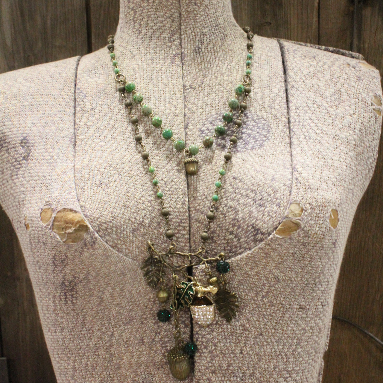 Acorn Frenzy Fall Layered Necklace