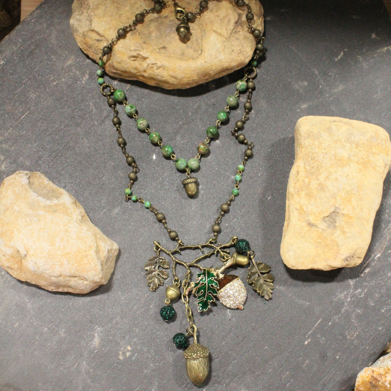 Acorn Frenzy Fall Layered Necklace