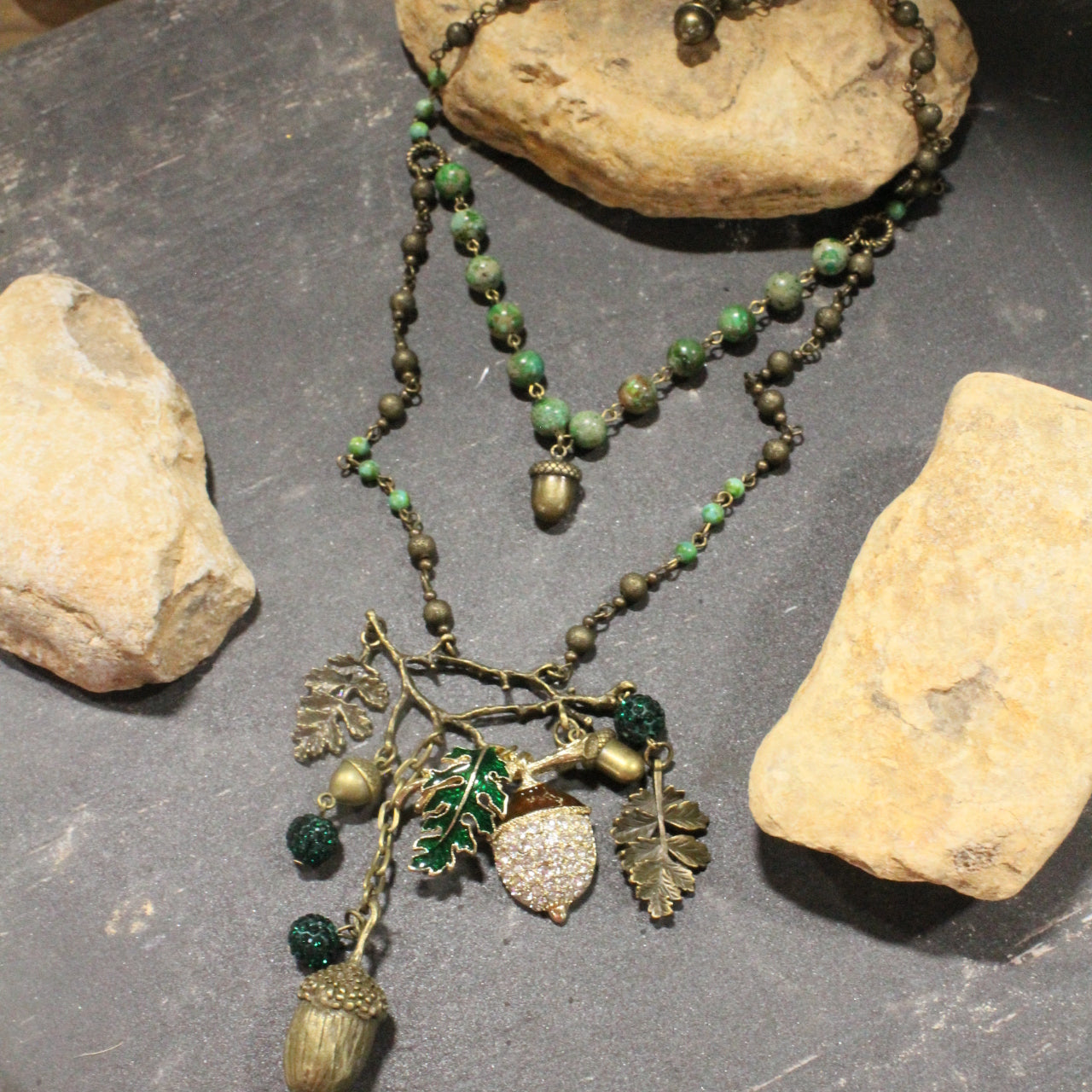 Acorn Frenzy Fall Layered Necklace