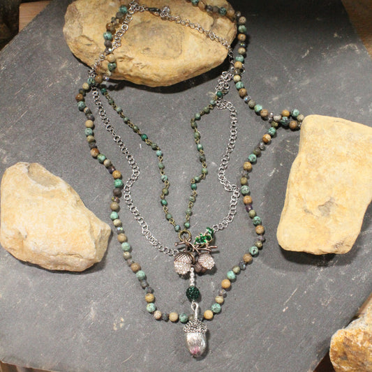 Nuttin' Season Fall Acorn Layered Necklace