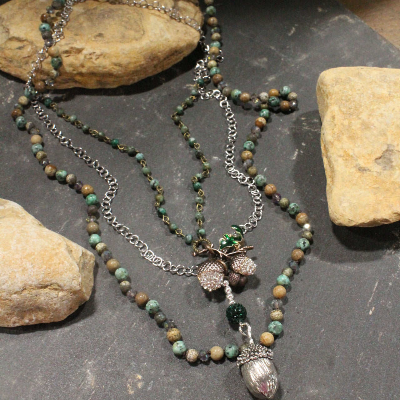 Nuttin' Season Fall Acorn Layered Necklace