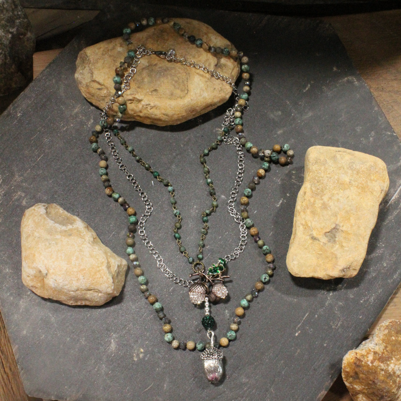 Nuttin' Season Fall Acorn Layered Necklace