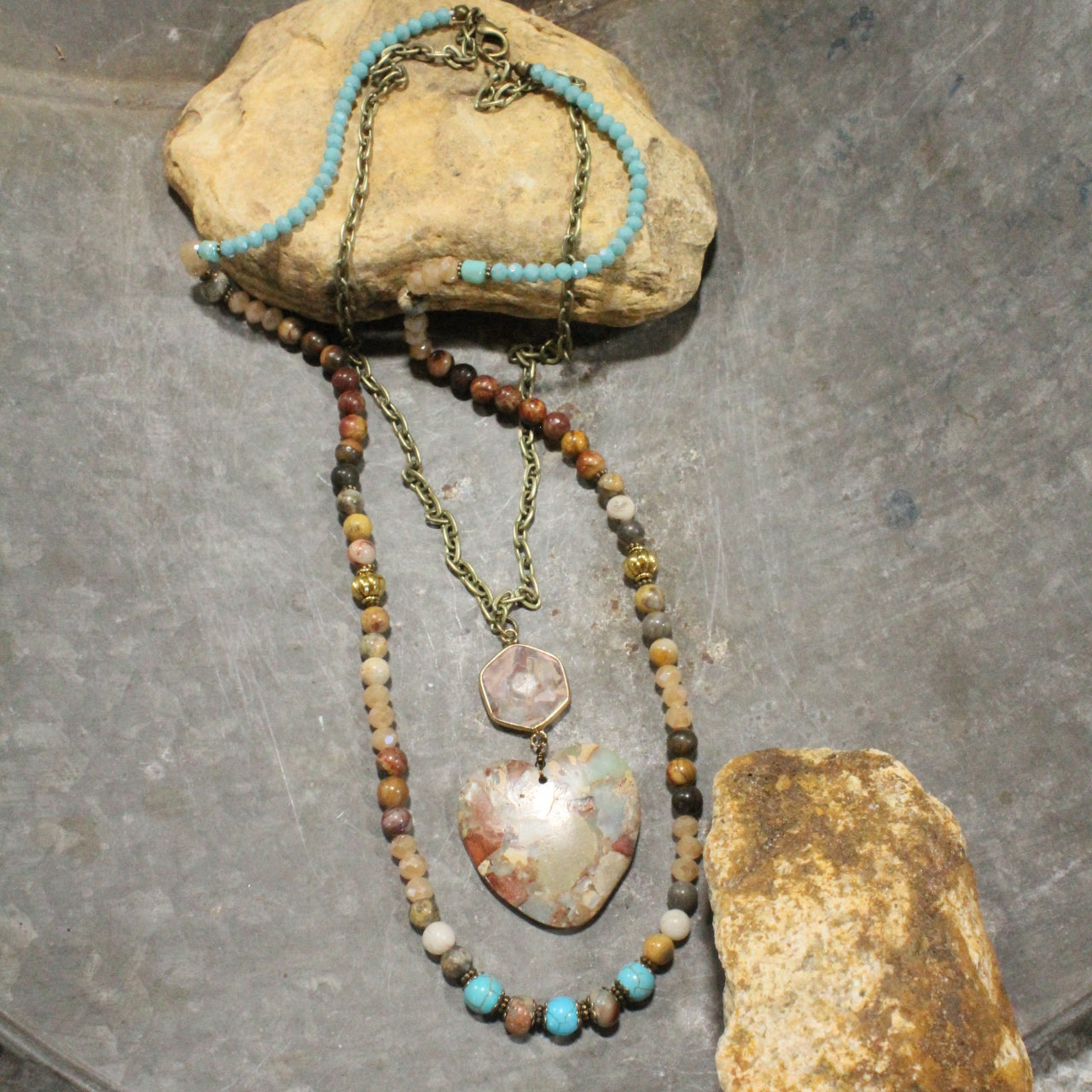 Cold As Ice Heart Layered Necklace