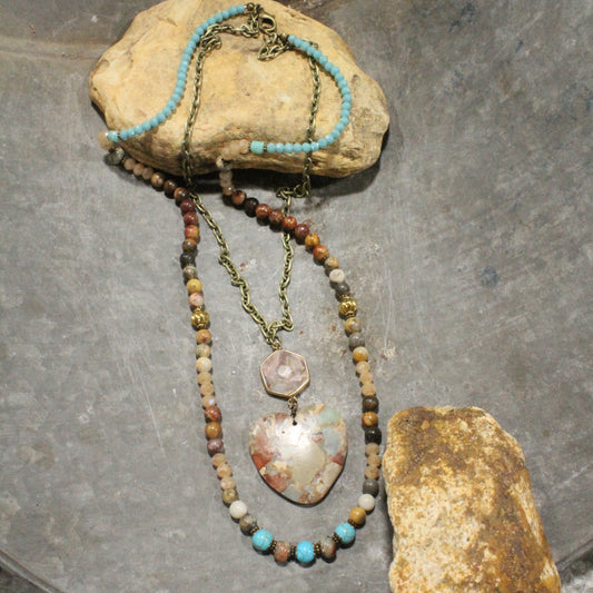 Cold As Ice Heart Layered Necklace