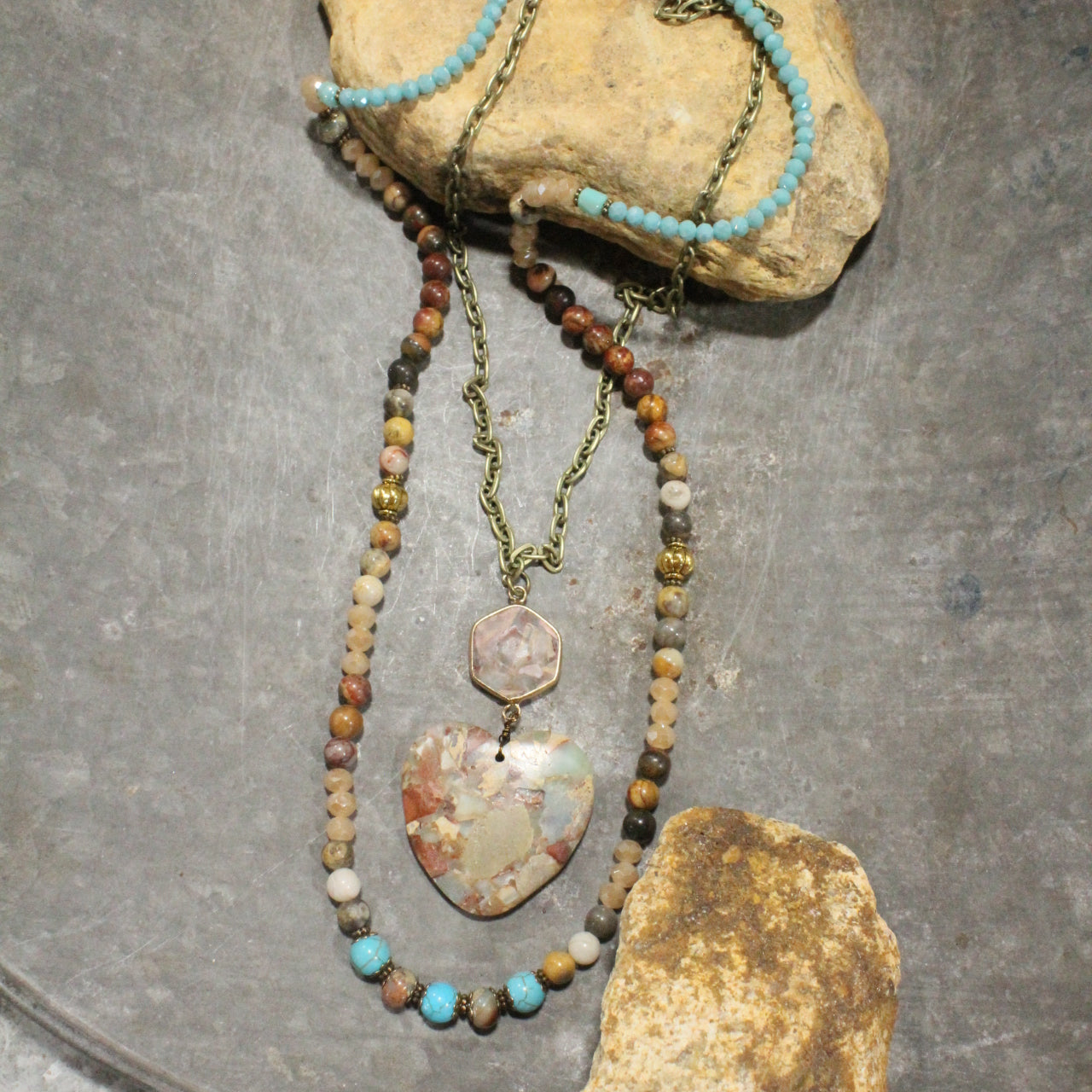 Cold As Ice Heart Layered Necklace