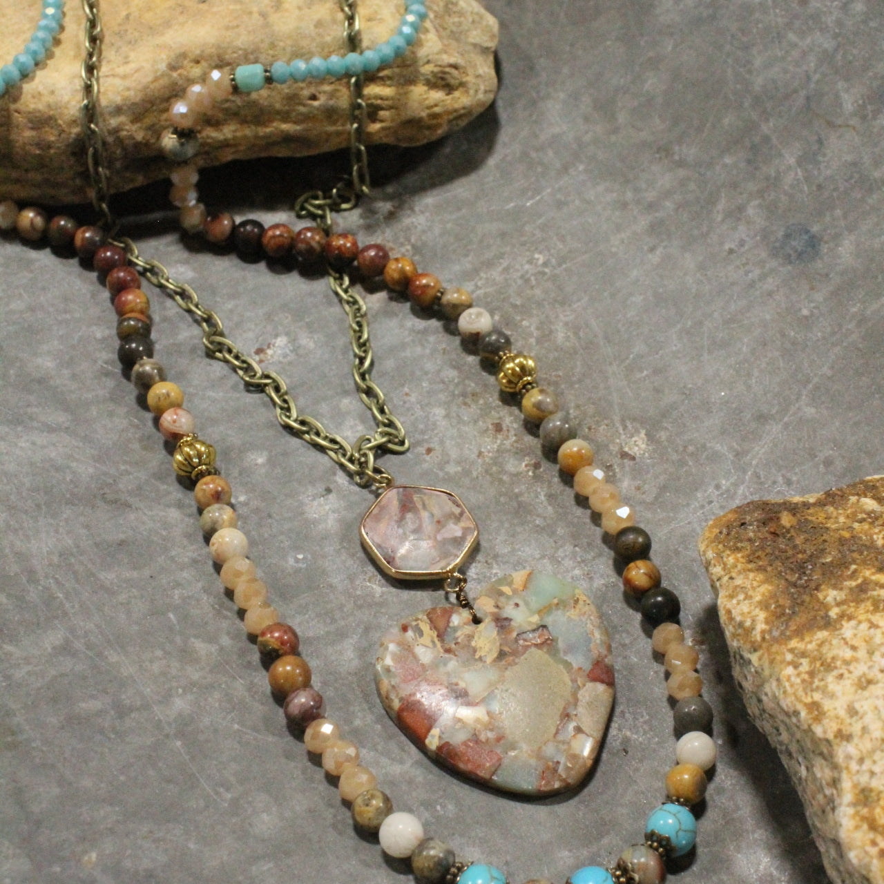 Cold As Ice Heart Layered Necklace
