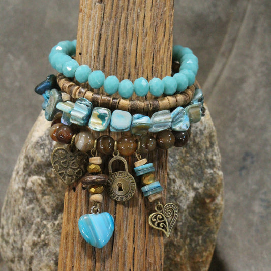 Cold As Ice Heart Bracelet Set
