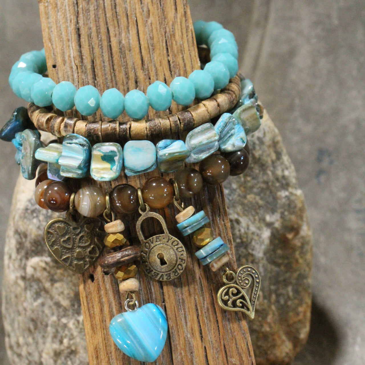 Cold As Ice Heart Bracelet Set