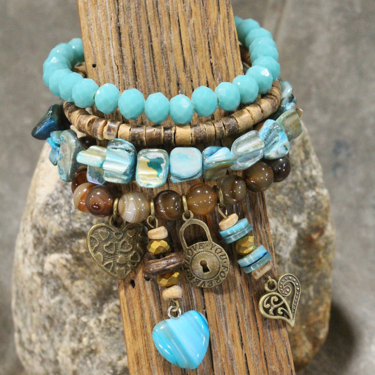 Cold As Ice Heart Bracelet Set