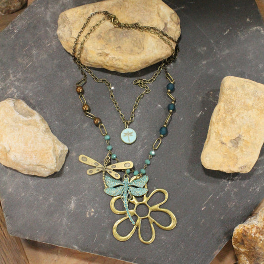 Catch Me If You Can Dragonfly Layered Necklace
