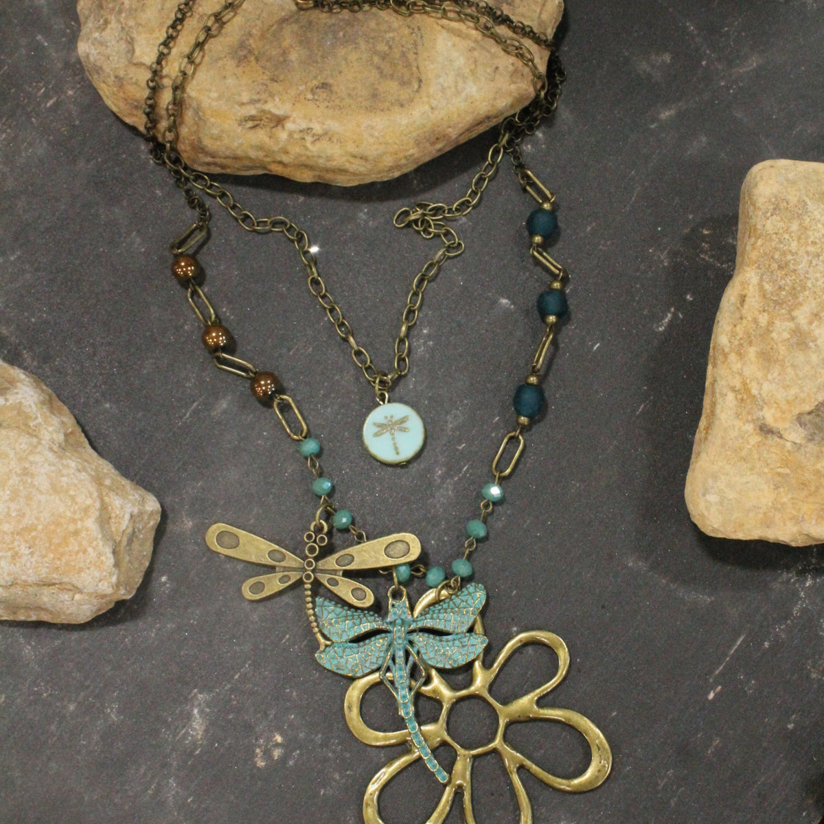 Catch Me If You Can Dragonfly Layered Necklace