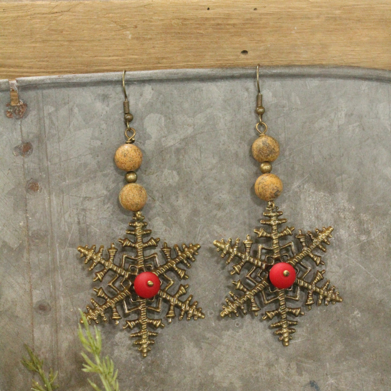 Filigree Snowflakes Bronze Dangle Earrings