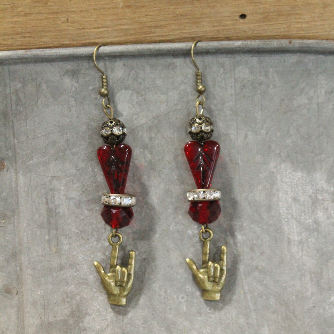 I Love You Forever Heart Dangle Earrings