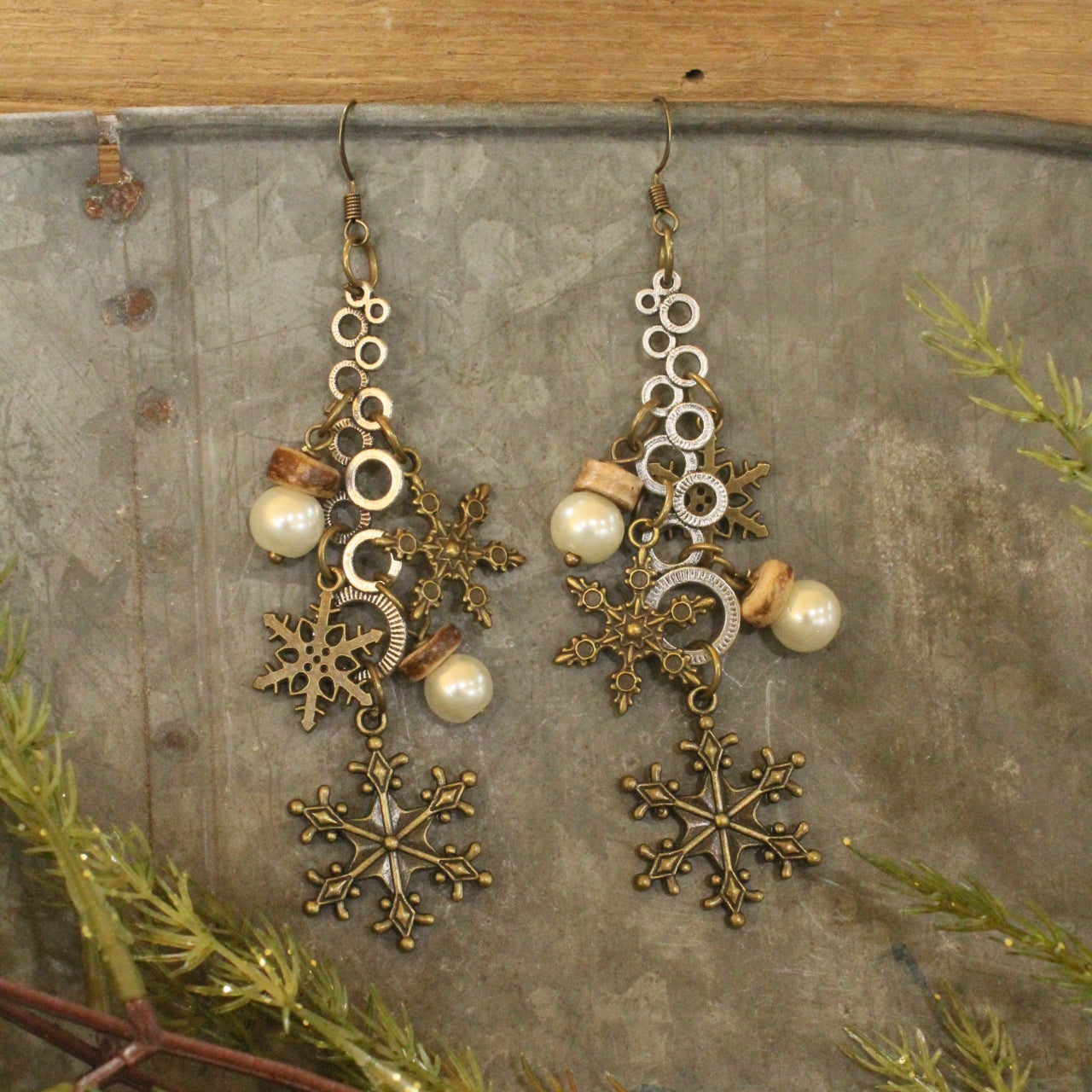 Mixed Metals Snowball Fighting Earrings