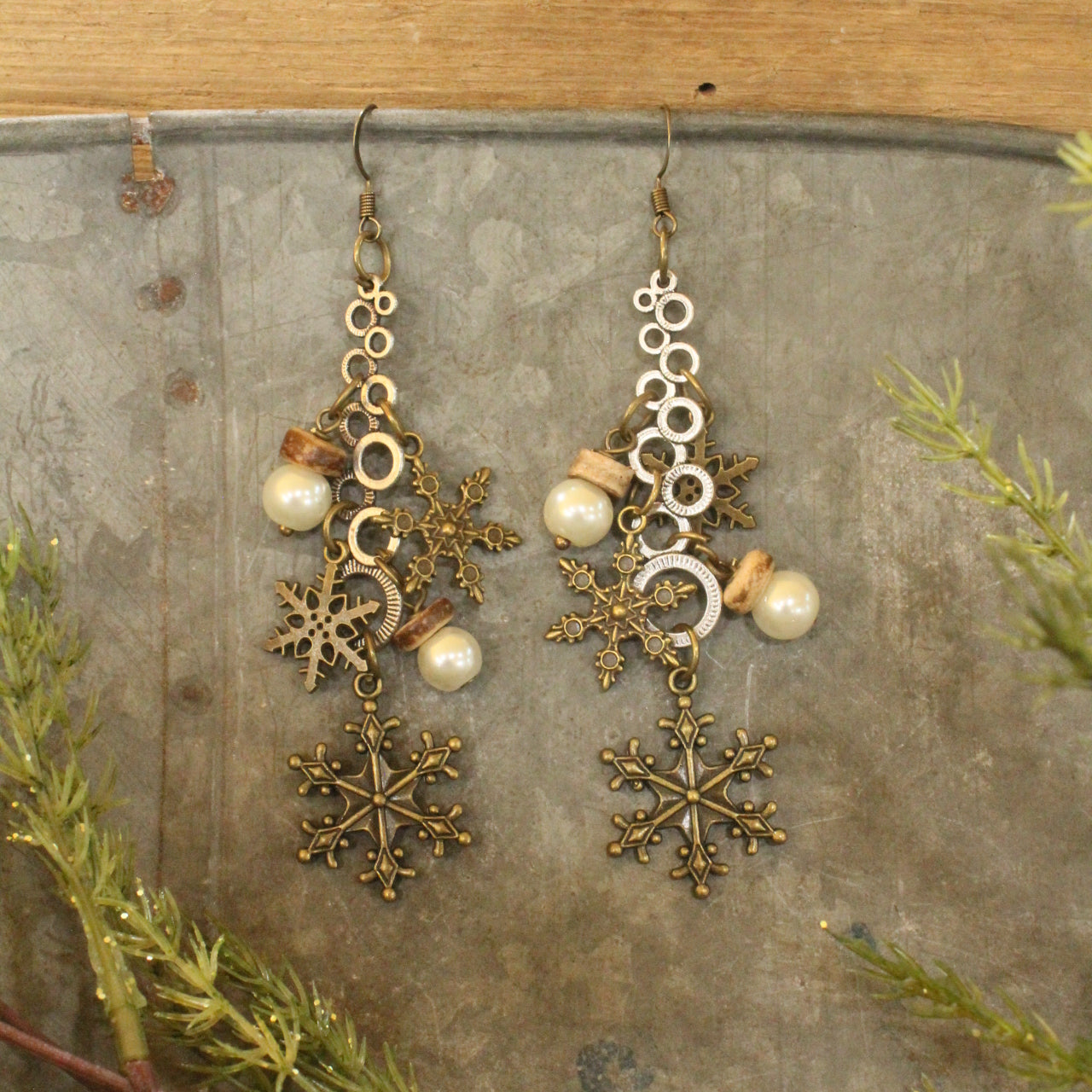 Mixed Metals Snowball Fighting Earrings