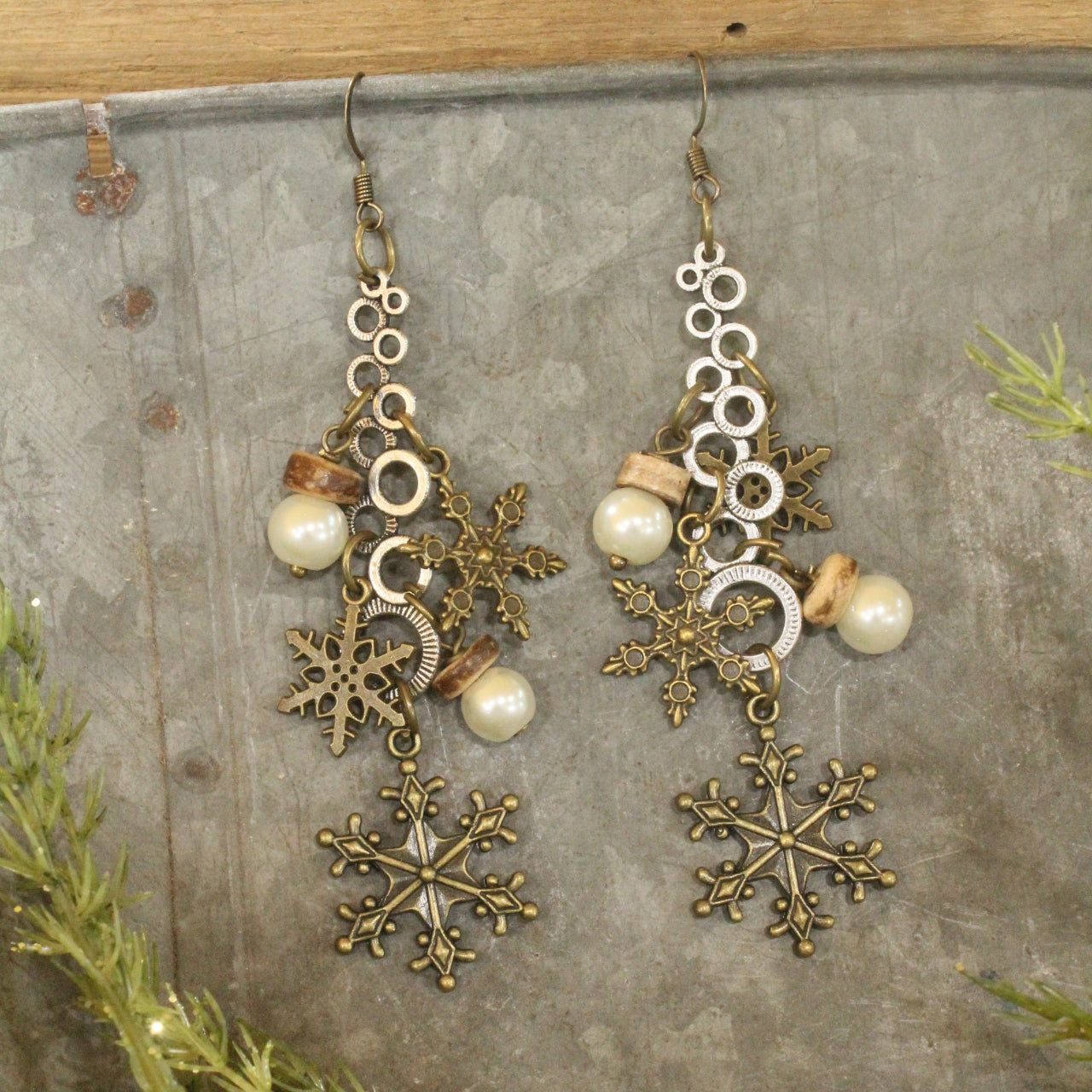 Mixed Metals Snowball Fighting Earrings