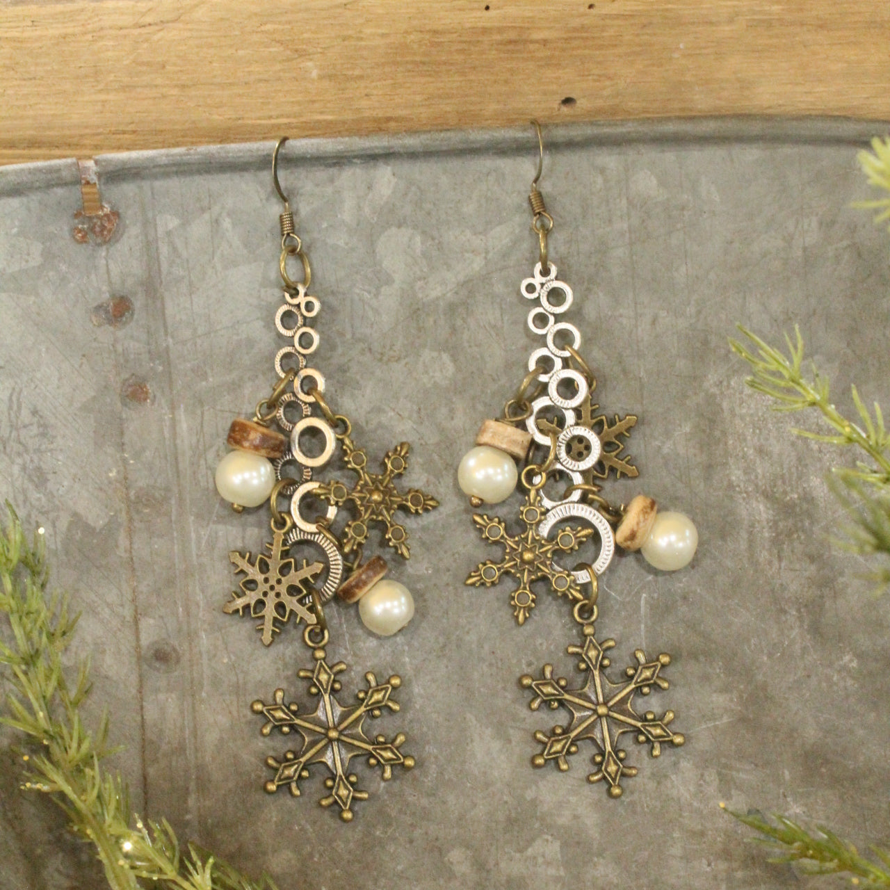 Mixed Metals Snowball Fighting Earrings