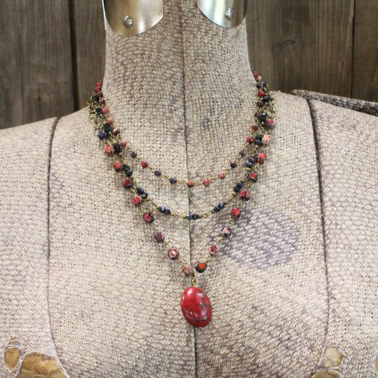 Bohemian Layered Berry Stone Necklace