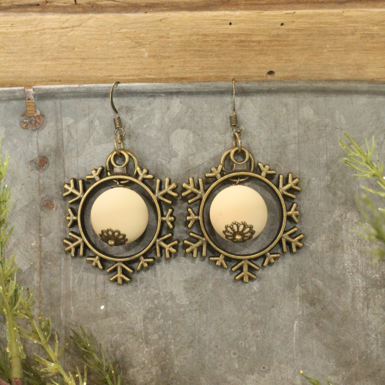 Just A Snowball Bronze Earrings